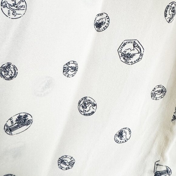 Perry Ellis Portfolio Coin Print Silk Blend Midi Skirt 6 - Picture 7 of 13